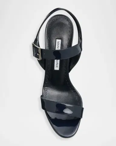 Manolo Blahnik 90mm Patent Leather Ankle-Strap Sandals | Thumbnail 10 Manolo Blahnik 90mm Patent Leather Ankle-Strap Sandals | Thumbnail 10