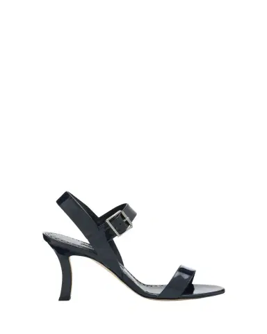 Manolo Blahnik 90mm Patent Leather Ankle-Strap Sandals | Thumbnail 1 Manolo Blahnik 90mm Patent Leather Ankle-Strap Sandals | Thumbnail 1