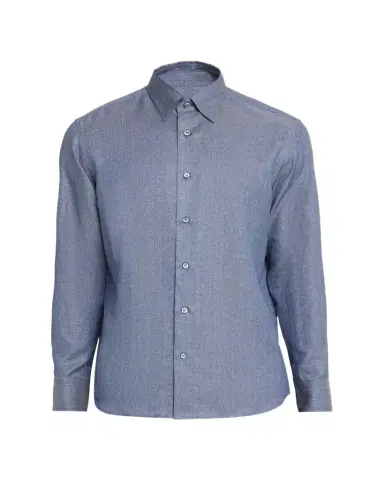 Brioni Men's Solid Cotton Point-Collar Sport Shirt | Thumbnail 1 Brioni Men's Solid Cotton Point-Collar Sport Shirt | Thumbnail 1