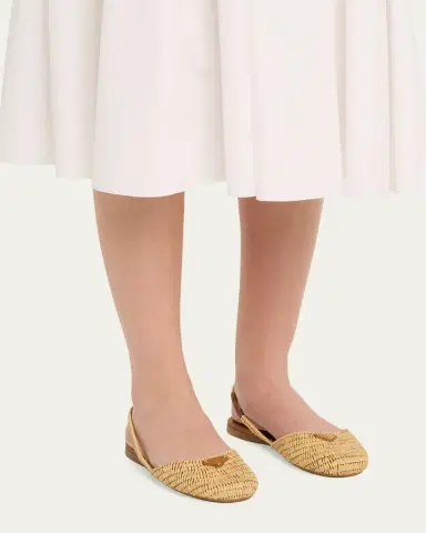 Prada 5mm Raffia Slingback Flats | Thumbnail 2 Prada 5mm Raffia Slingback Flats | Thumbnail 2