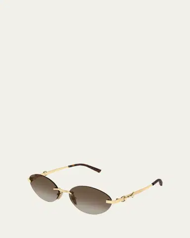 Gucci 58mm Metal & Acetate Oval Sunglasses | Thumbnail 2 Gucci 58mm Metal & Acetate Oval Sunglasses | Thumbnail 2