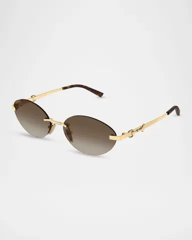 Gucci 58mm Metal & Acetate Oval Sunglasses | Thumbnail 4 Gucci 58mm Metal & Acetate Oval Sunglasses | Thumbnail 4