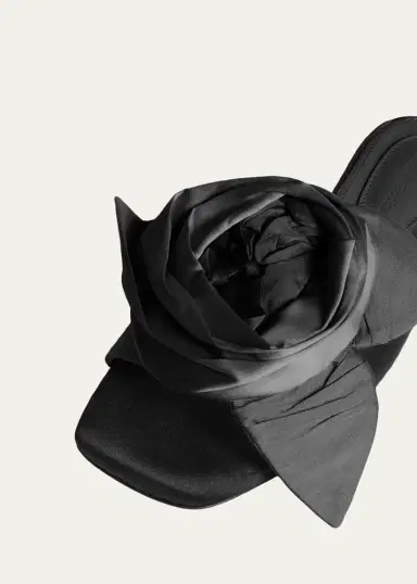 Simone Rocha Pressed Rosette Satin Slide Sandals | Thumbnail 3 Simone Rocha Pressed Rosette Satin Slide Sandals | Thumbnail 3