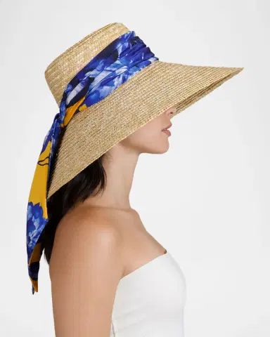 Eugenia Kim Mirabel Wide-Brim Straw Sun Hat with Scarf | Thumbnail 5 Eugenia Kim Mirabel Wide-Brim Straw Sun Hat with Scarf | Thumbnail 5