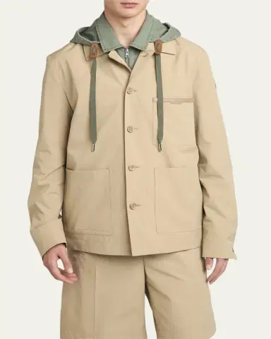 Moncler Men's Nanav Seersucker Shirt Jacket | Thumbnail 4 Moncler Men's Nanav Seersucker Shirt Jacket | Thumbnail 4