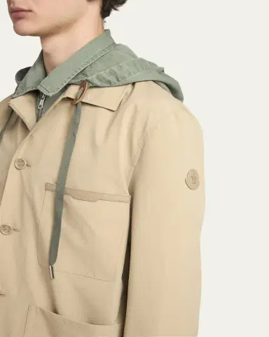 Moncler Men's Nanav Seersucker Shirt Jacket | Thumbnail 5 Moncler Men's Nanav Seersucker Shirt Jacket | Thumbnail 5