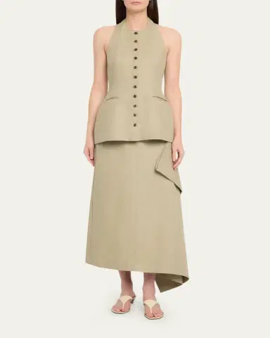 Heirlome Augusta Midi Skirt in Linen | Thumbnail 2 Heirlome Augusta Midi Skirt in Linen | Thumbnail 2