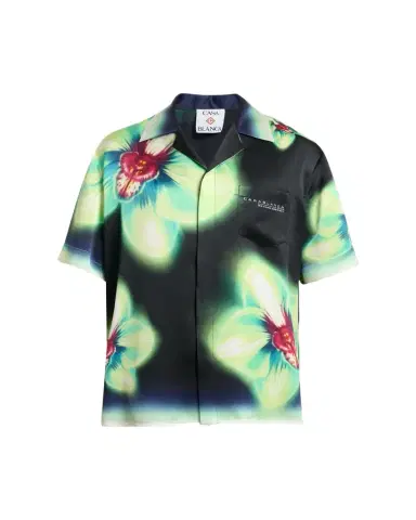 CASABLANCA Men's Silk Maxi-Floral Short-Sleeve Shirt | Thumbnail 1 CASABLANCA Men's Silk Maxi-Floral Short-Sleeve Shirt | Thumbnail 1