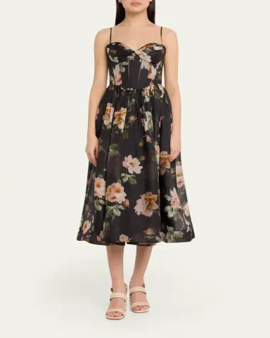 Zimmermann Luna Corset Midi Dress | Thumbnail 2 Zimmermann Luna Corset Midi Dress | Thumbnail 2