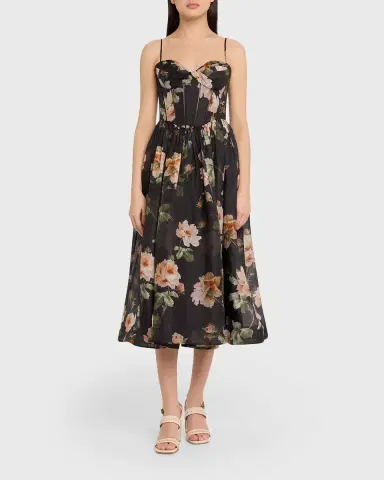 Zimmermann Luna Corset Midi Dress | Thumbnail 6 Zimmermann Luna Corset Midi Dress | Thumbnail 6