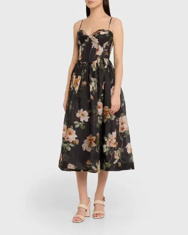 Zimmermann Luna Corset Midi Dress | Thumbnail 8 Zimmermann Luna Corset Midi Dress | Thumbnail 8