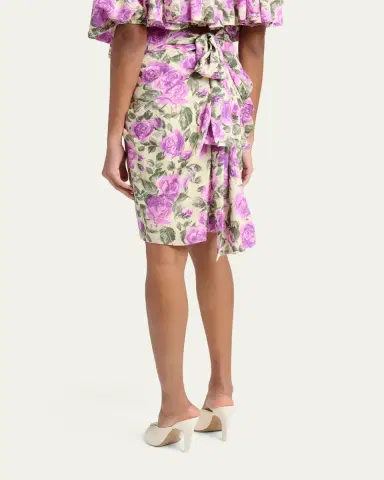 Chloé Floral Draped Silk Bow Skirt | Thumbnail 3 Chloé Floral Draped Silk Bow Skirt | Thumbnail 3
