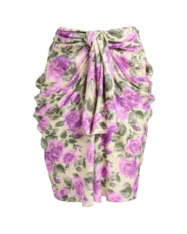 Chloé Floral Draped Silk Bow Skirt | Thumbnail 1 Chloé Floral Draped Silk Bow Skirt | Thumbnail 1