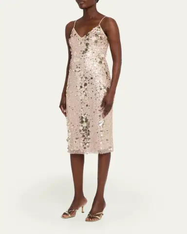 LoveShackFancy Kayleen Sequined Midi Dress | Thumbnail 4 LoveShackFancy Kayleen Sequined Midi Dress | Thumbnail 4