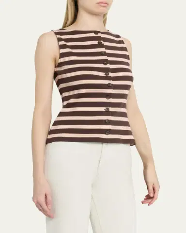 Veronica Beard Uma Stripe Rib-Knit Vest | Thumbnail 4 Veronica Beard Uma Stripe Rib-Knit Vest | Thumbnail 4