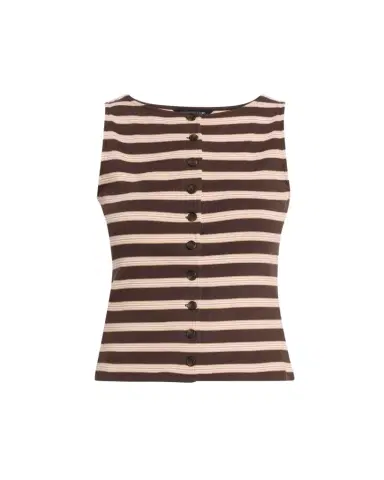 Veronica Beard Uma Stripe Rib-Knit Vest | Thumbnail 1 Veronica Beard Uma Stripe Rib-Knit Vest | Thumbnail 1