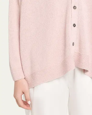Eskandar Cotton Linen V-Neck Cardigan - Mid Length | Thumbnail 5 Eskandar Cotton Linen V-Neck Cardigan - Mid Length | Thumbnail 5