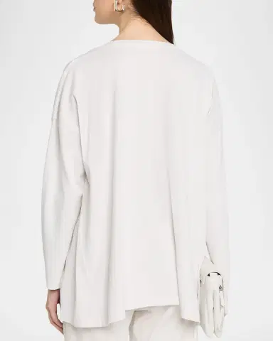 Eskandar Side Paneled V neck T-Shirt - Long Length | Thumbnail 7 Eskandar Side Paneled V neck T-Shirt - Long Length | Thumbnail 7