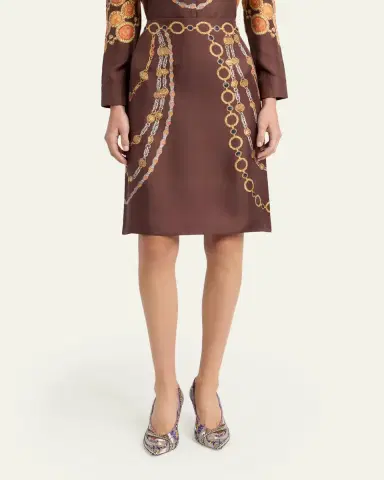 Versace Printed Silk Twill Pencil Skirt | Thumbnail 4 Versace Printed Silk Twill Pencil Skirt | Thumbnail 4