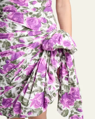 Chloé Sleeveless Ruched Floral Cotton Bow Dress | Thumbnail 5 Chloé Sleeveless Ruched Floral Cotton Bow Dress | Thumbnail 5