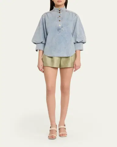 Zimmermann Denim Blouse | Thumbnail 2 Zimmermann Denim Blouse | Thumbnail 2
