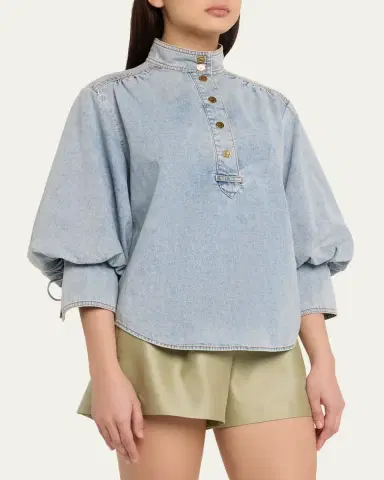 Zimmermann Denim Blouse | Thumbnail 4 Zimmermann Denim Blouse | Thumbnail 4
