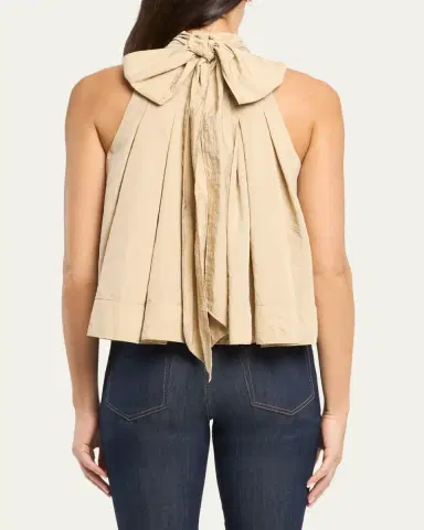 Cinq a Sept Jagger High-Neck Taffeta Blouse | Thumbnail 2 Cinq a Sept Jagger High-Neck Taffeta Blouse | Thumbnail 2