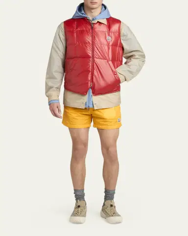 Moncler Men's Nylon Snap-Front Shirt Jacket | Thumbnail 2 Moncler Men's Nylon Snap-Front Shirt Jacket | Thumbnail 2