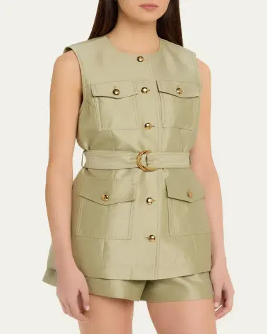 Zimmermann Luna Wool Silk Utility Vest | Thumbnail 4 Zimmermann Luna Wool Silk Utility Vest | Thumbnail 4