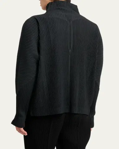 Homme Plissé Issey Miyake Men's Pleated Quarter-Zip Sweater | Thumbnail 3 Homme Plissé Issey Miyake Men's Pleated Quarter-Zip Sweater | Thumbnail 3
