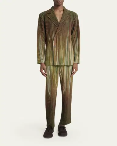Homme Plissé Issey Miyake Men's Paintbrush Agate-Print Pleated Single-Breasted Blazer | Thumbnail 6 Homme Plissé Issey Miyake Men's Paintbrush Agate-Print Pleated Single-Breasted Blazer | Thumbnail 6
