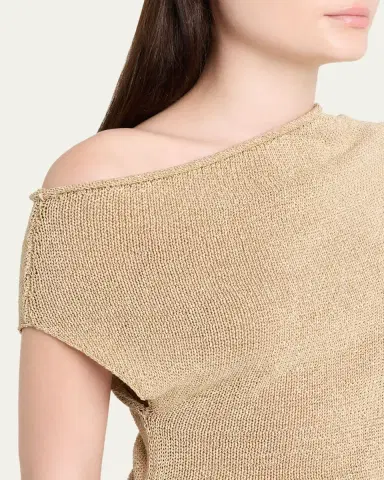 A.L.C. Joni Draped One-Shoulder Metallic Knit Top | Thumbnail 5 A.L.C. Joni Draped One-Shoulder Metallic Knit Top | Thumbnail 5