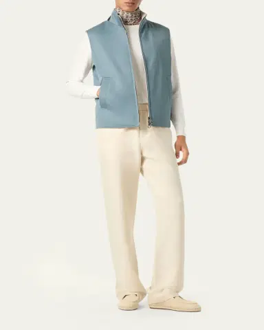 Loro Piana Men's Grian Reversible Full-Zip Vest | Thumbnail 2 Loro Piana Men's Grian Reversible Full-Zip Vest | Thumbnail 2