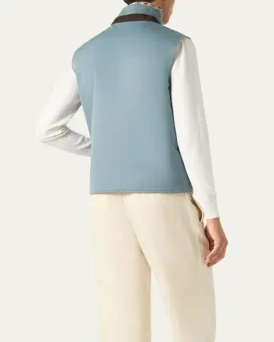 Loro Piana Men's Grian Reversible Full-Zip Vest | Thumbnail 3 Loro Piana Men's Grian Reversible Full-Zip Vest | Thumbnail 3