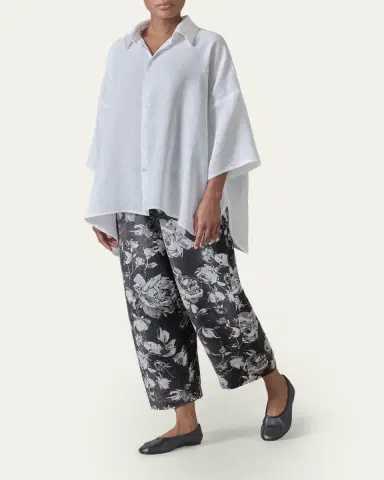 Eskandar Stonewashed Linen Japanese Trousers- Monochrome | Thumbnail 2 Eskandar Stonewashed Linen Japanese Trousers- Monochrome | Thumbnail 2