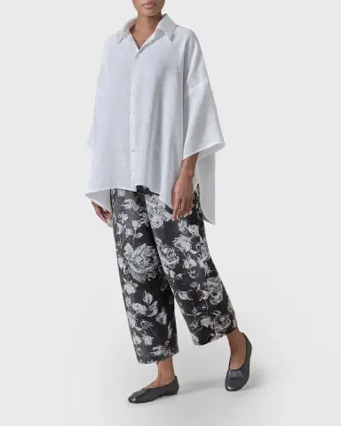 Eskandar Stonewashed Linen Japanese Trousers- Monochrome | Thumbnail 6 Eskandar Stonewashed Linen Japanese Trousers- Monochrome | Thumbnail 6