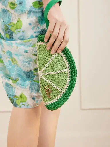 Chloé Tropicus Leather-trimmed Woven Cotton Clutch | Thumbnail 3 Chloé Tropicus Leather-trimmed Woven Cotton Clutch | Thumbnail 3
