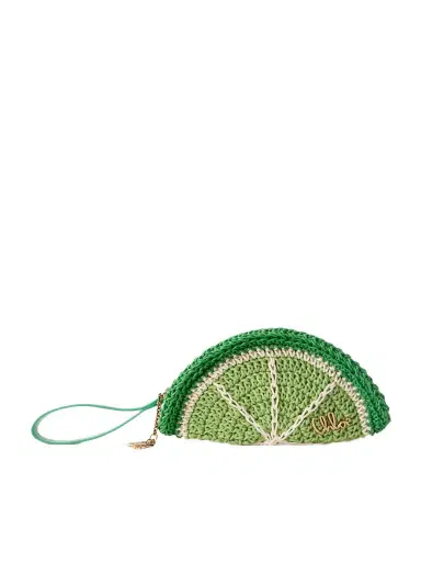 Chloé Tropicus Leather-trimmed Woven Cotton Clutch | Thumbnail 1 Chloé Tropicus Leather-trimmed Woven Cotton Clutch | Thumbnail 1