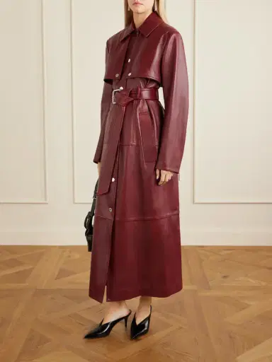 Sportmax Belted Leather Trench Coat | Thumbnail 2 Sportmax Belted Leather Trench Coat | Thumbnail 2