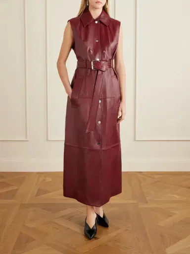 Sportmax Belted Leather Trench Coat | Thumbnail 3 Sportmax Belted Leather Trench Coat | Thumbnail 3