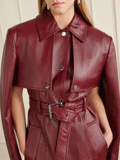 Sportmax Belted Leather Trench Coat | Thumbnail 5 Sportmax Belted Leather Trench Coat | Thumbnail 5