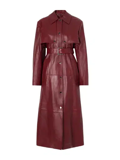 Sportmax Belted Leather Trench Coat | Thumbnail 1 Sportmax Belted Leather Trench Coat | Thumbnail 1