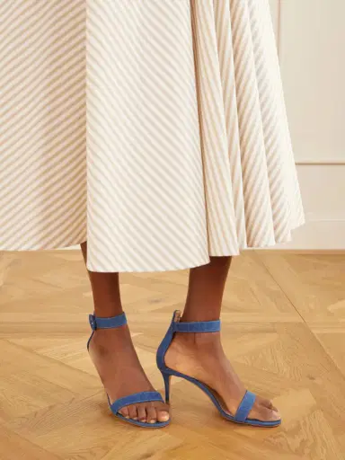 Gianvito Rossi Portofino 70 Denim Sandals | Thumbnail 2 Gianvito Rossi Portofino 70 Denim Sandals | Thumbnail 2