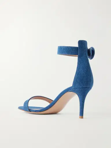Gianvito Rossi Portofino 70 Denim Sandals | Thumbnail 3 Gianvito Rossi Portofino 70 Denim Sandals | Thumbnail 3