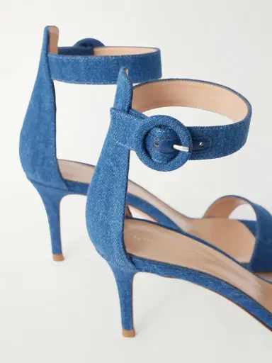 Gianvito Rossi Portofino 70 Denim Sandals | Thumbnail 5 Gianvito Rossi Portofino 70 Denim Sandals | Thumbnail 5