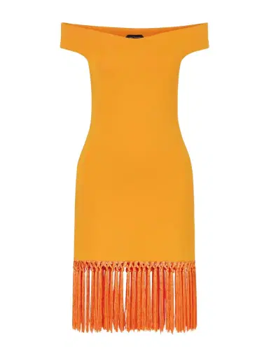 Taller Marmo Romy Off-the-shoulder Fringed Jersey Mini Dress | Thumbnail 1 Taller Marmo Romy Off-the-shoulder Fringed Jersey Mini Dress | Thumbnail 1