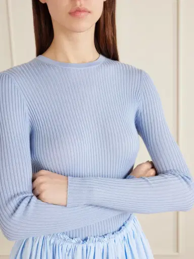 Gabriela Hearst Browning Knit, Ribbed Cashmere And Silk Blend Sweater | Thumbnail 4 Gabriela Hearst Browning Knit, Ribbed Cashmere And Silk Blend Sweater | Thumbnail 4