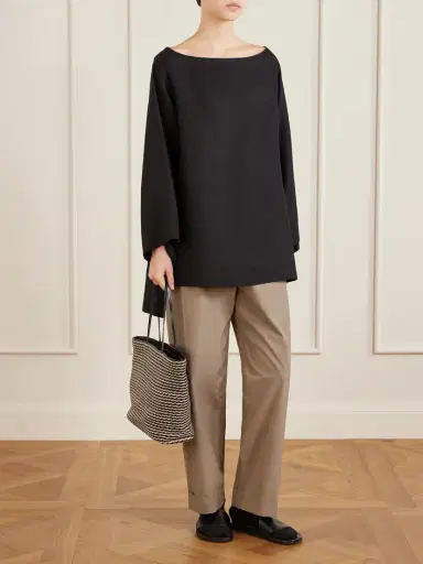 The Row Beau Large Leather And Raffia Tote | Thumbnail 3 The Row Beau Large Leather And Raffia Tote | Thumbnail 3