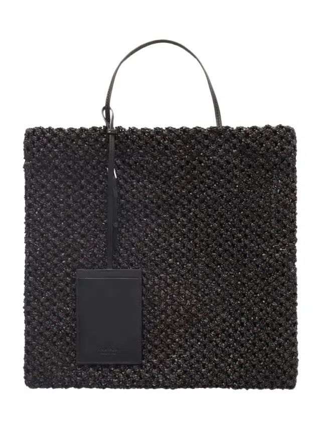 Barn Mini Leather-trimmed Woven Raffia Tote Barn Mini Leather-trimmed Woven Raffia Tote