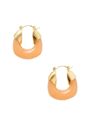 Lizzie Fortunato Tangerine Gold-tone Resin Hoop Earrings | Thumbnail 1 Lizzie Fortunato Tangerine Gold-tone Resin Hoop Earrings | Thumbnail 1
